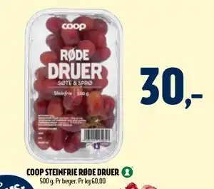 COOP STEINFRIE RØDE DRUER, NOK 30