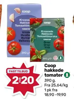 Matkroken Coop hakkede tomater, NOK 20 tilbud