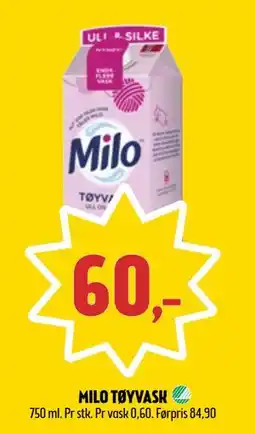 Coop Prix MILO TØYVASK, NOK 60 tilbud