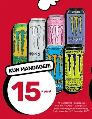 All monster, NOK 15