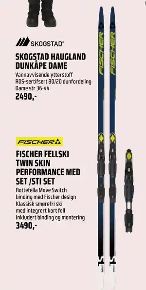 Coop Obs FISCHER FELLSKI TWIN SKIN PERFORMANCE MED SET /STI SET, NOK 3490 tilbud