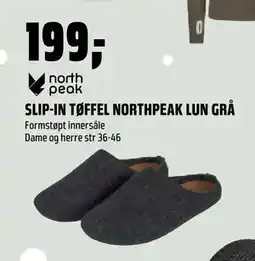 Coop Obs SLIP-IN TØFFEL NORTHPEAK LUN GRÅ, NOK 199 tilbud