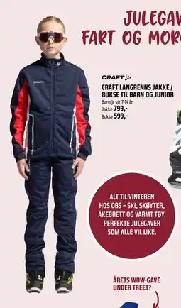 Coop Obs CRAFT LANGRENNS JAKKE / BUKSE TIL BARN OG JUNIOR tilbud