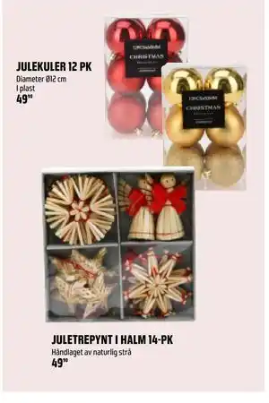 Coop Obs JULETREPYNT I HALM 14-PK, NOK 49.9 tilbud