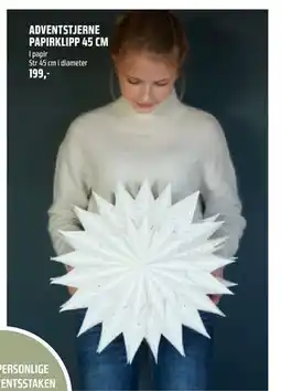 Coop Obs ADVENTSTJERNE PAPIRKLIPP 45 CM, NOK 199 tilbud