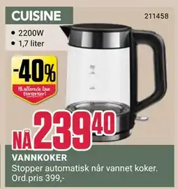 Europris VANNKOKER, NOK 239.4 tilbud