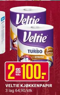 Europris VELTIE KJØKKENPAPIR, NOK 100 tilbud