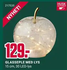 Europris GLASSEPLE MED LYS, NOK 129 tilbud