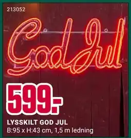 Europris LYSSKILT GOD JUL, NOK 599 tilbud