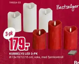 Europris KUBBELYS LED 3-PK, NOK 179 tilbud