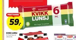 Bunnpris KVIKK LUNSJ, NOK 59 tilbud