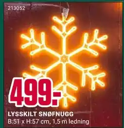 Europris LYSSKILT SNØFNUGG, NOK 499 tilbud