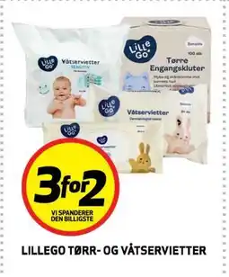Bunnpris LILLEGO TØRR- OG VÅTSERVIETTER tilbud