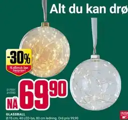 Europris GLASSBALL, NOK 69.9 tilbud