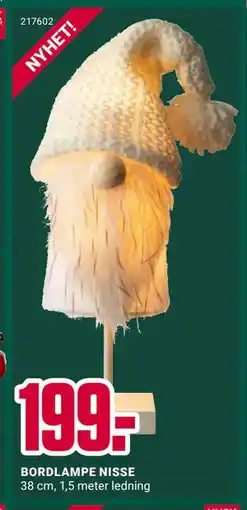 Europris BORDLAMPE NISSE, NOK 199 tilbud