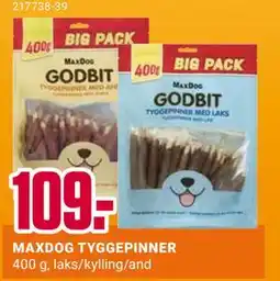 Europris MAXDOG TYGGEPINNER, NOK 109 tilbud