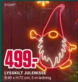 Europris LYSSKILT JULENISSE, NOK 499 tilbud