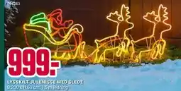Europris LYSSKILT JULENISSE MED SLEDE, NOK 999 tilbud