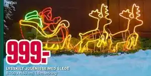 Europris LYSSKILT JULENISSE MED SLEDE, NOK 999 tilbud