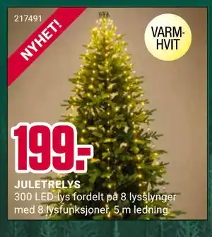 Europris JULETRELYS, NOK 199 tilbud