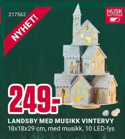 Europris LANDSBY MED MUSIKK VINTERVY, NOK 249 tilbud