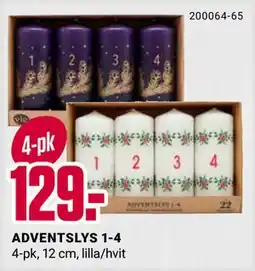 Europris ADVENTSLYS 1-4, NOK 129 tilbud