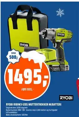 Coop Obs RYOBI R18IW3-120S MUTTERTREKKER M/BATTERI, NOK 1495 tilbud