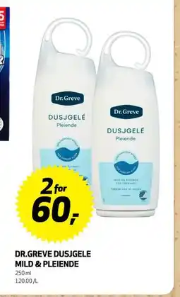 Bunnpris DR.GREVE DUSJGELE MILD & PLEIENDE, NOK 60 tilbud