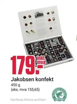 Europris Jakobsen konfekt, NOK 179 tilbud