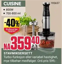 Europris STAVMIKSERSETT, NOK 359.4 tilbud