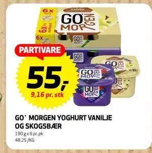 GO` MORGEN YOGHURT VANILJE OG SKOGSBÆR, NOK 55