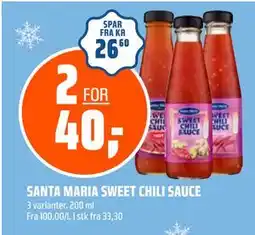 Coop Obs SANTA MARIA SWEET CHILI SAUCE, NOK 40 tilbud