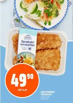 Coop Obs COOP SPRØBAKT TORSKEFILET, NOK 49.9 tilbud