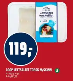 Coop Obs COOP LETTSALTET TORSK M/SKINN, NOK 119 tilbud