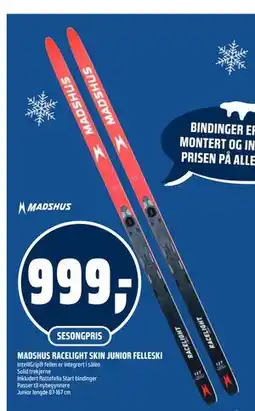 Coop Obs MADSHUS RACELIGHT SKIN JUNIOR FELLESKI, NOK 999 tilbud