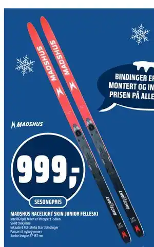 Coop Obs MADSHUS RACELIGHT SKIN JUNIOR FELLESKI, NOK 999 tilbud