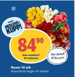 Coop Obs Roser 14 stk, Medlemspris tilbud