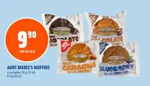 Coop Obs AUNT MABEL’S MUFFINS, NOK 9.9 tilbud