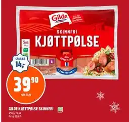 Coop Obs GILDE KJØTTPØLSE SKINNFRI, NOK 39.9 tilbud