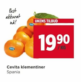 Meny Cevita klementiner tilbud