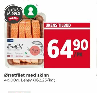 Meny Ørretfilet med skinn tilbud