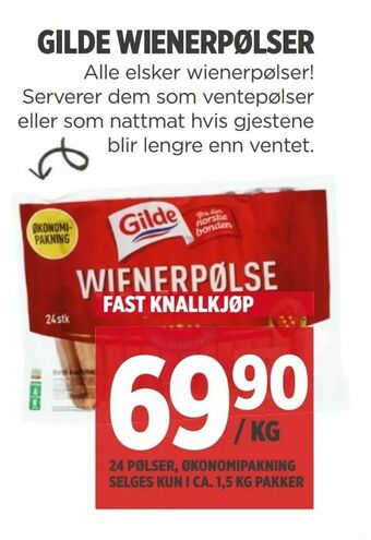 Meny Gilde wienerpølser tilbud