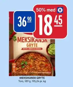 Rema 1000 MEKSIKANSK GRYTE, NOK 36.9, App-pris tilbud