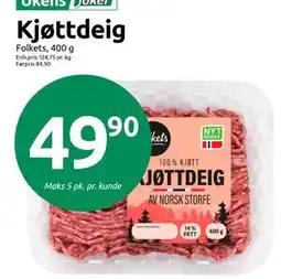Joker Kjøttdeig, NOK 49.9 tilbud