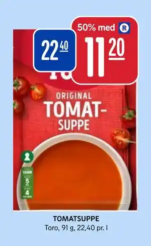 Rema 1000 TOMATSUPPE, NOK 22.4, App-pris tilbud
