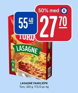 Rema 1000 LASAGNE FAMILIEPK, NOK 55.4, App-pris tilbud