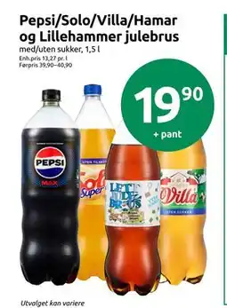 Joker Pepsi/Solo/Villa/Hamar og Lillehammer julebrus, NOK 19.9 tilbud