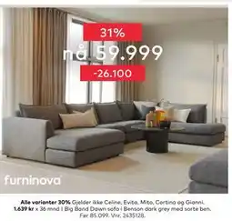 Skeidar Big Band Dawn sofa, NOK 59999 tilbud