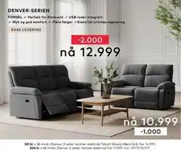 Skeidar Denver 3-seter, NOK 12999 tilbud