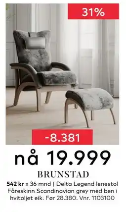 Skeidar Delta Legend lenestol, NOK 19999 tilbud